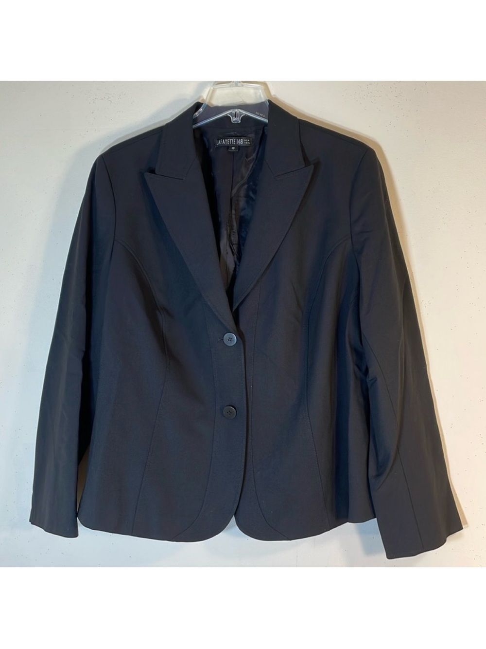 Like NEW! Lafayette 148 New York Wool Blend Two-Button Black Blazer. 16.